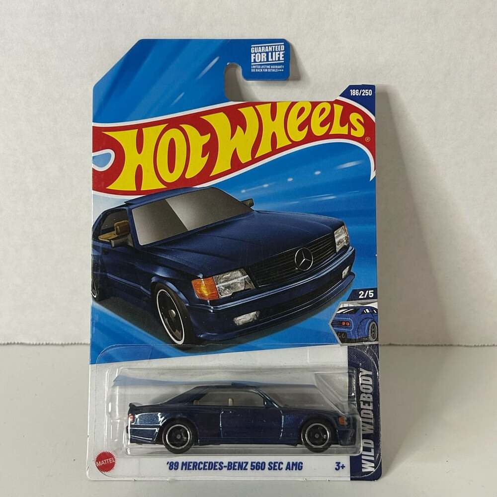 Hot Wheels '89 Mercedes-Benz 560 SEC AMG Wild Widebody 186/250 Blue Diecast Car
